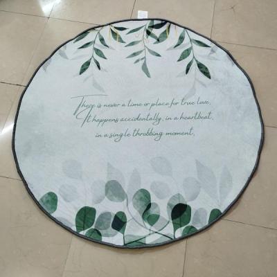 فرشینه طرح برگ سبز گرد قطر 1.4 برند فرمهر