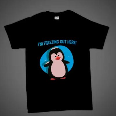 تیشرت مردانه طرح پنگوئن پارچه 100٪ پنبه |با چاپ سفارشی