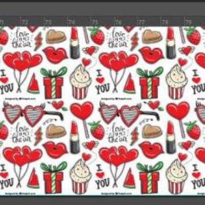 پارچه پترن طرح ولنتاین برند رسام