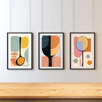 قاب سه تکه طرح رنگی مینیمال