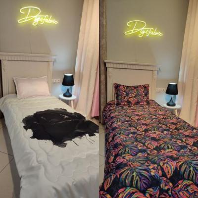 لحاف یک نفره طرح رز مشکی و برگ رنگارنگ