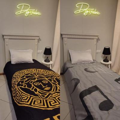 لحاف یک نفره طرح ورساچه و نت موسیقی