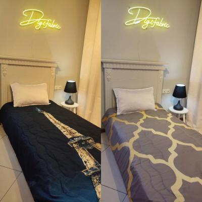 لحاف یک نفره طرح ایفل طلایی و لونه زنبوری