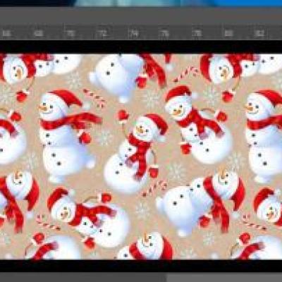 پارچه پترن طرح آدم برفی برند رسام