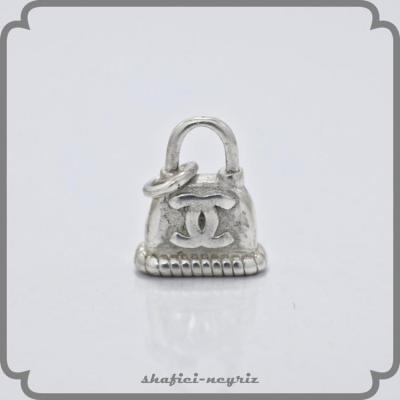 آویز نقره طرح کیف گوچی