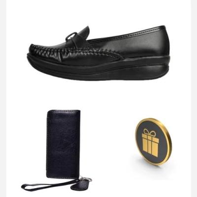 ست کفش طبی زنانه کیف پول چرم دست دوز بندی و جاکلیدی