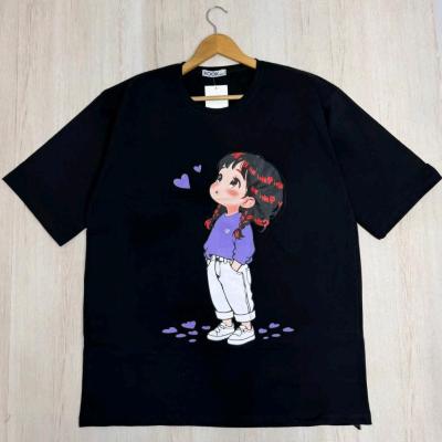 تیشرت قواره بزرگ چاپ دختر مناسب سایز 40تا54