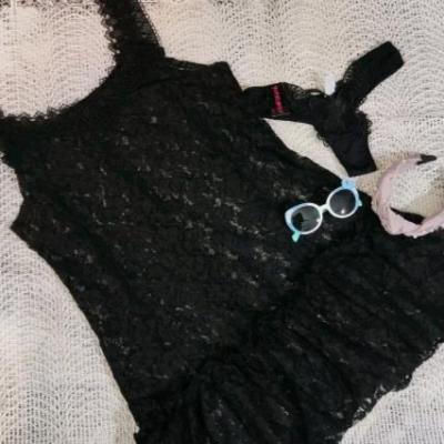 ست لباس خواب گیپور مشکی-155497