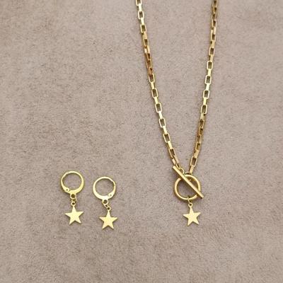 نیمست زیبا و استیل زنانه با آویز ستاره و قفل تی