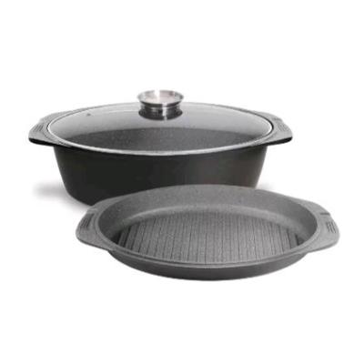 تابه مرغ و ماهی ام جی اس ب همراه درب پیرکس MGS