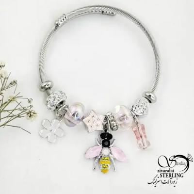 دستبند النگویی پاندورا آویز سنجاقک کد 18851