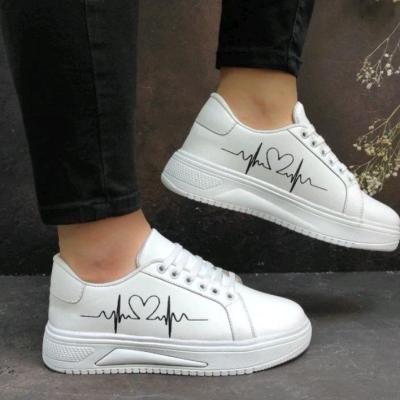 کفش اسپرت زنانه مدل ضربان قلب سایز 37 تا 40 رنگ سفید ارسال رایگان