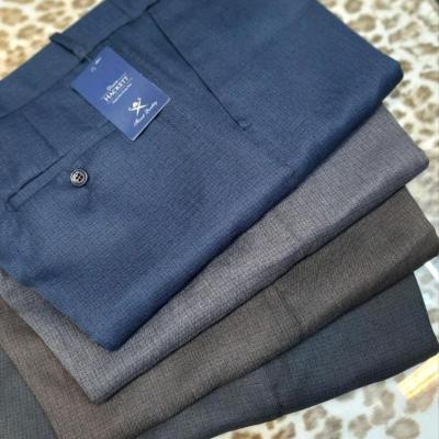 شلوار پارچه ای طرح دار چهار خونه کلاسیک فاق بلند سایز 42 تا 58