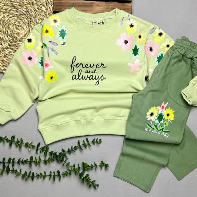 ست بچگانه بلوز و شلوار کتان دخترانه گل گلی-157198