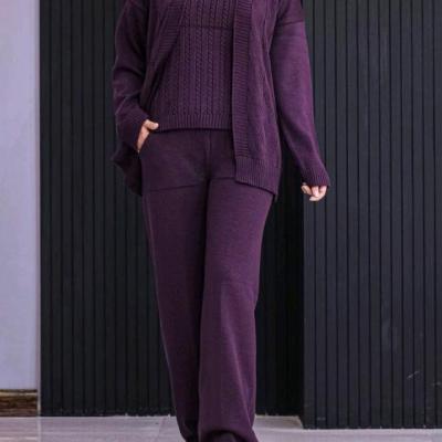 ست بافت زنانه تاپ جکت شلوار