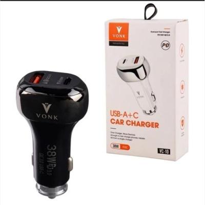 شارژر فندکی فست شارژ Vonk VC-10 3A QC3.0 PD 20W