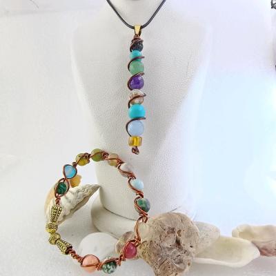 نیم ست زنانه سنگ و مس b970