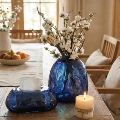 گلدان تویی بلور همراه با جا دستمالی