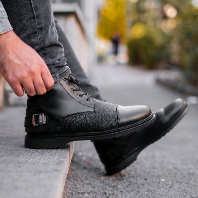 نیم بوت مردانه مشکی مدل farnod-148111