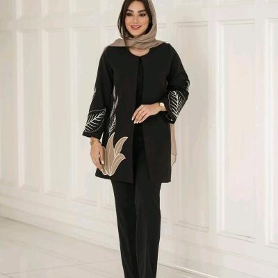 مانتو کتی زنانه کرپ مدل جنس مازراتی مانتو گلدوزی ترمه