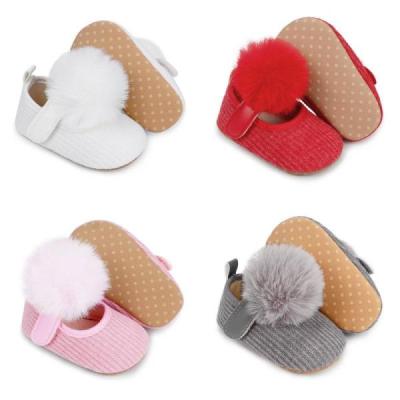 پاپوش نوزادی دخترانه کبریتی پوم دار طرح مونیکا