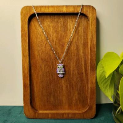 گردنبند دخترانه استیل طرح جغد وارداتی