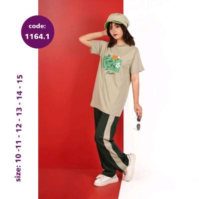 ست تیشرت و شلوار سایز بزرگ دخترانه