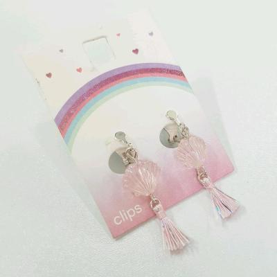 گوشواره کلیپسی دخترونه آویز صدف ، بدون نیاز به سوراخ کردن گوش-153481