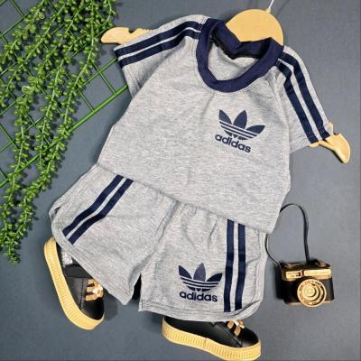 تیشرت و شلوارک ملانژ نوار دوزی آدیداس