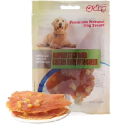 تشویقی سگ اداگ مدل استیک پوست خام و مرغ خشک شده وزن 100 گرم