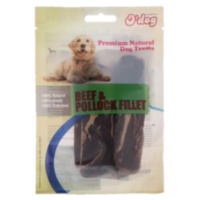 تشویقی سگ اداگ مدل فیله گوشت و ماهی پالاک وزن 100 گرم