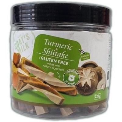 تشویقی سگ هابون مدل بدون گلوتن طعم شیر بز، زردچوبه و قارچ وزن 220 گرم