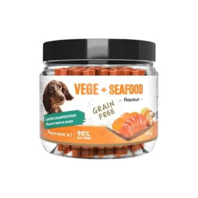 تشویقی سگ هابون طعم سبزیجات و غذای دریایی وزن 200 گرم