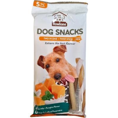 تشویقی سگ هابون مدل اسنک پیچی طعم شیر و کدو 80 گرم