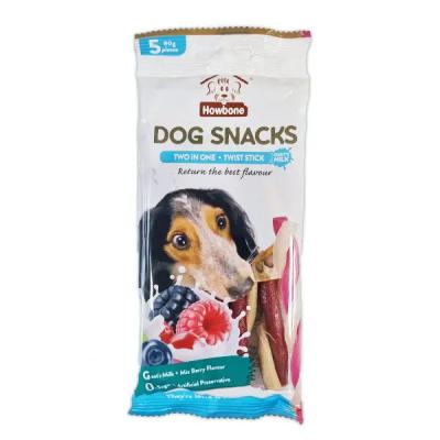 تشویقی سگ هابون مدل اسنک پیچی طعم شیر بز و میکس بری 80 گرم