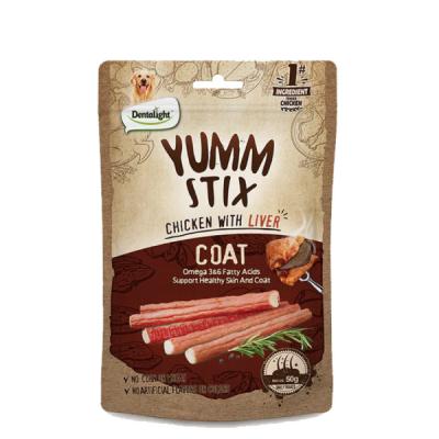 تشویقی سگ دنتالایت مدل YUMM STIX COAT طعم مرغ و جگر وزن 50 گرم