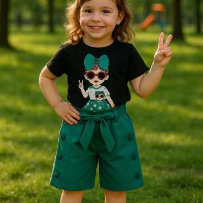 ست کراپ و شلوارک دخترانه