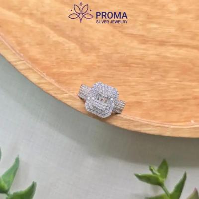 انگشتر نقره زنانه امرالدکات مدل PRM120