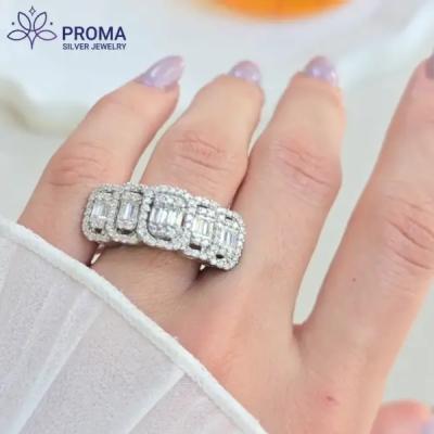 انگشتر نقره زنانه پنج تخمه امرال مدل PRM125