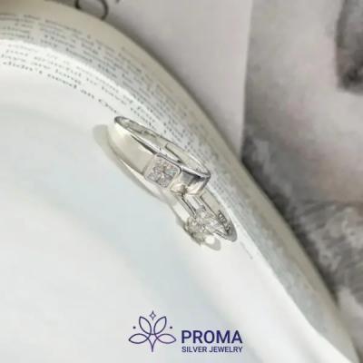 انگشتر نقره ست زنانه و مردانه تک تاش مدل PRM99