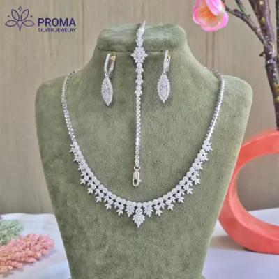 سرویس نقره زنانه جواهری مدل PRM84