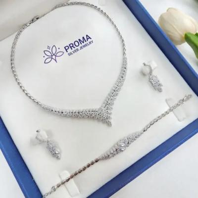 سرویس نقره زنانه جواهری طرح گندم مدل PRM82