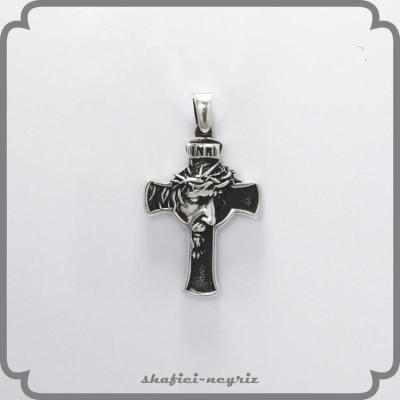 آویز نقره مردانه طرح صلیب