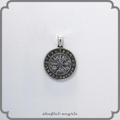 آویز نقره طرح قطب نما