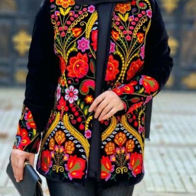 مانتو کتی زنانه مخمل زندیه مدل مانتو مخمل گلدوزی شده انا