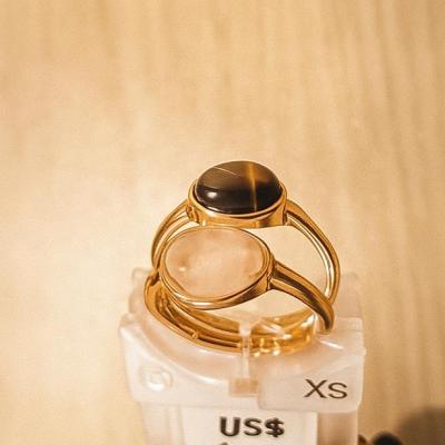 پک دو عددی انگشتر دخترانه نگین سنگی