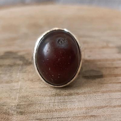 انگشتر نقره شفت العبد یمنی نگین کهنه سمبه دار