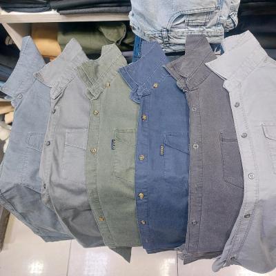 پیراهن کتان پنبه اعلا شست رفته دو جیب