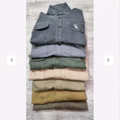 پیراهن کتان دو جیب سنگشور شده بدون رنگ رفت