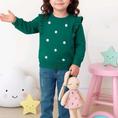 بلوز دخترانه سبز طرح بابونه ایز 50 55 60